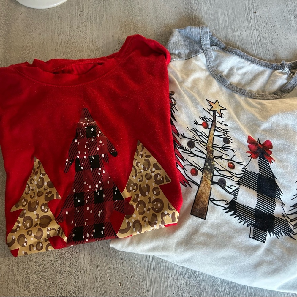 Festive Christmas Tree Shirts - Red & White bundle
